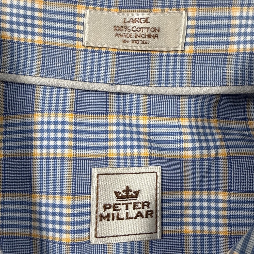 Peter Millar Shirt Mens Large Multicolor Plaid Long Sleeve Button Down - Picture 2 of 4